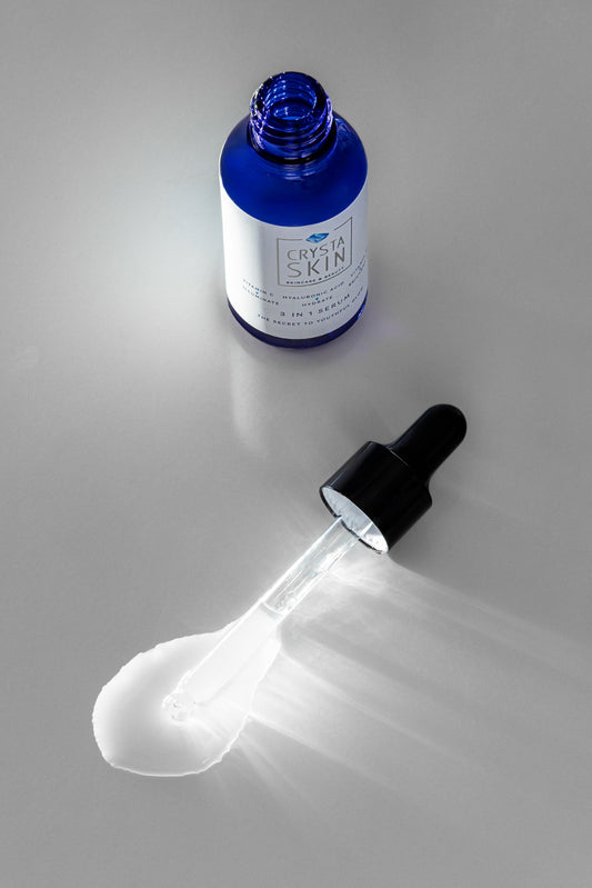 CrystaSkin customer testimonial showing radiant glowing skin results